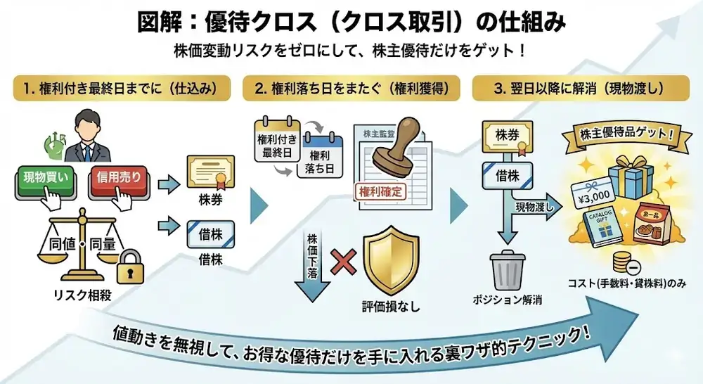 株主優待をほぼノーリスクで手に入れる優待クロスの解説