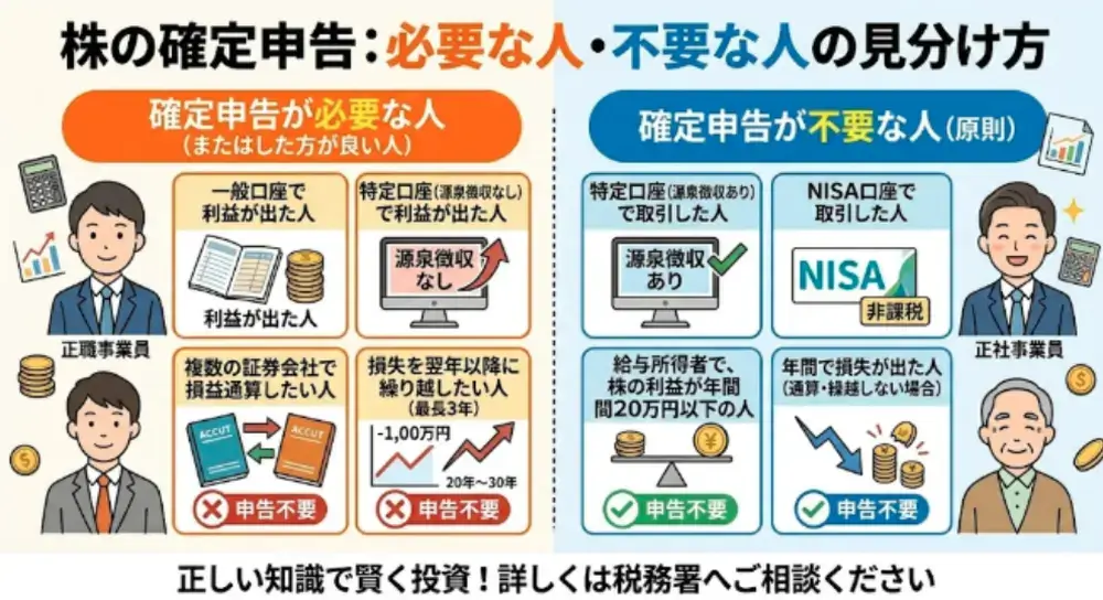 確定申告が必要な人といらない人
