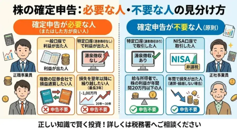 確定申告が必要な人といらない人