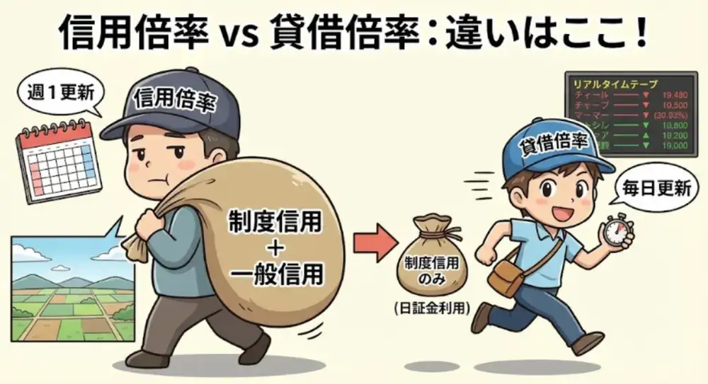 貸借倍率と信用倍率の違い