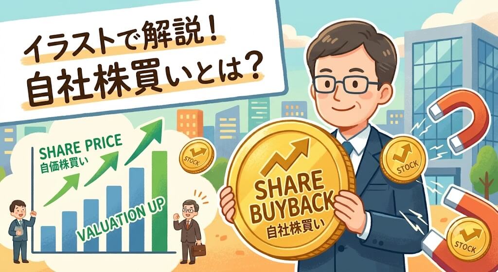 自社株買いでサヤが戻らない理由｜株価への影響と実例　のキャッチアップ画像をお願いします。文字数は今野半分いかに減らしてください