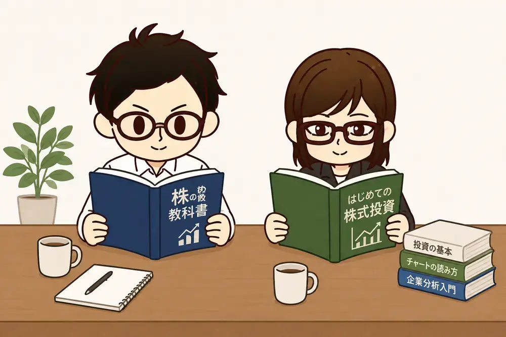 株式投資の勉強をしているトレーダー