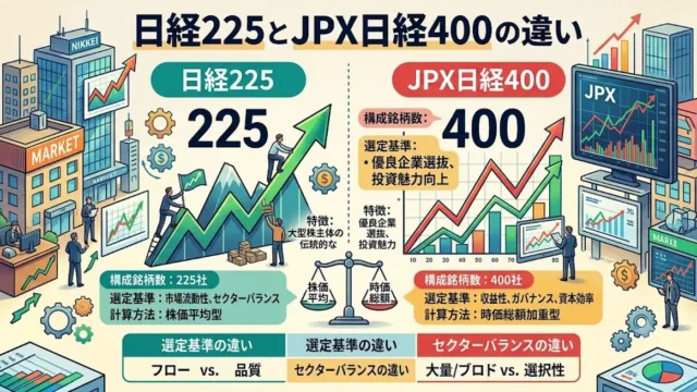 日経225とJPX日経400の違い｜サヤ取りで指数採用銘柄を見る注意点