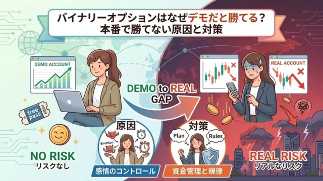 バイナリーオプションはなぜデモだと勝てる？本番で勝てない原因と対策
