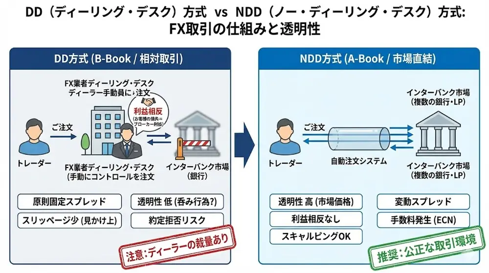 オアンダのddとndd方式の違いの解説画像